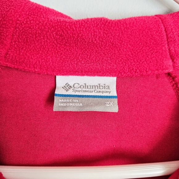 Like-New Columbia Women's Hot Pink Lightweight Fleece Half-Zip Jacket Size 2X - Picture 3 of 7